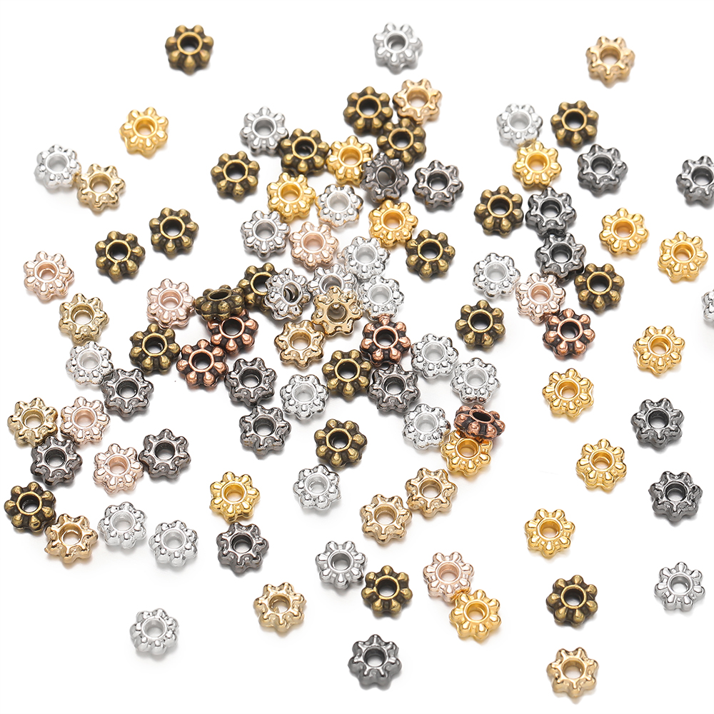 Flower Supplies - 200pcs/lot 4/6mm Daisy Snowflake Flower Spacer