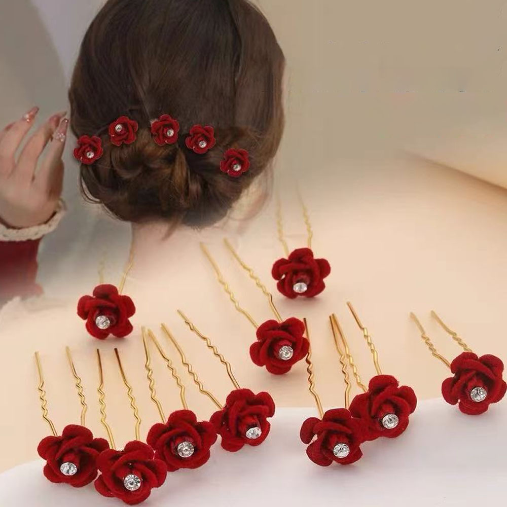 10Pcs Rose Hair Accessories We - Flower Supplies บทวิจารณ์และราคา