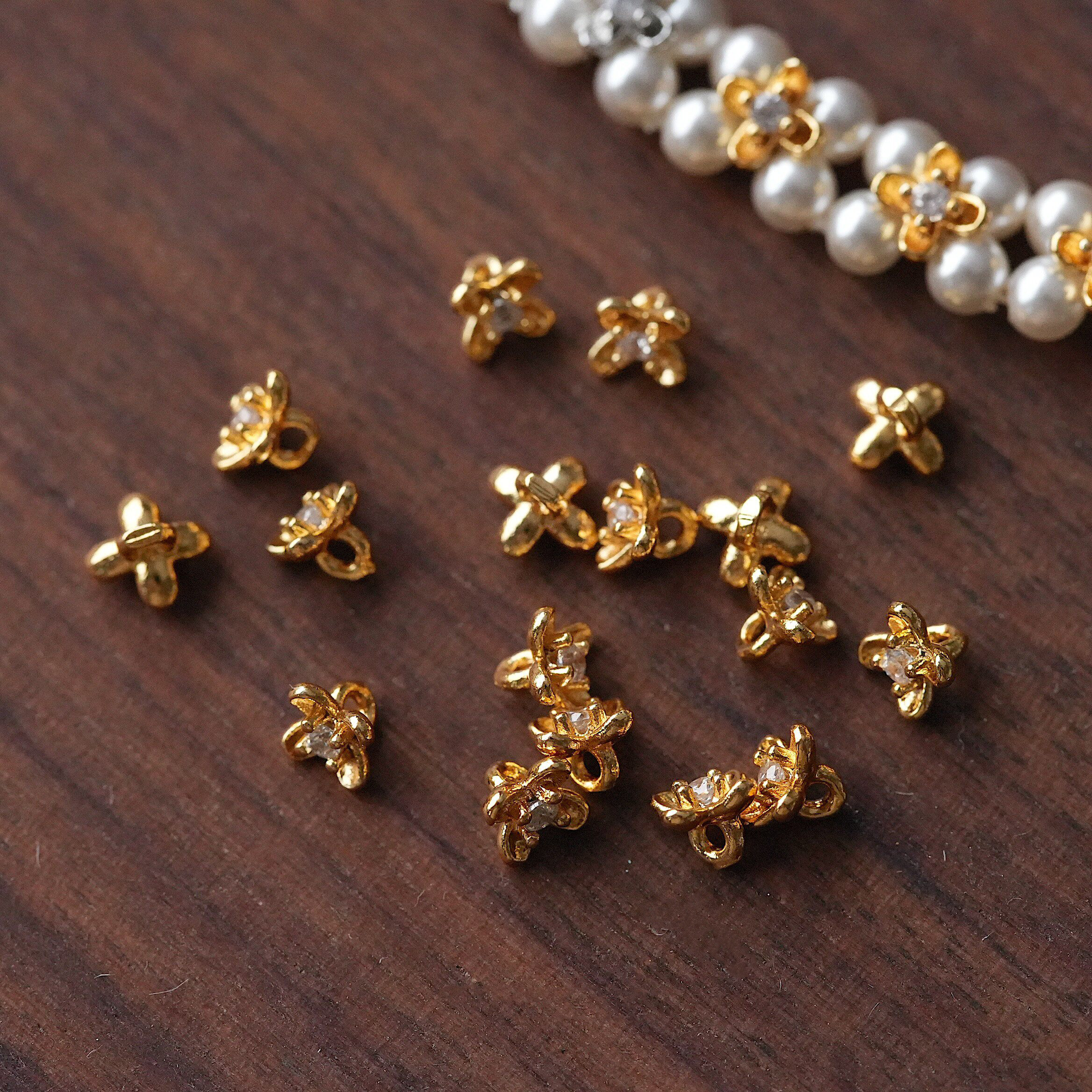 20PCS Gold Plated Brass Mini Z - Flower Supplies บทวิจารณ์และราคา