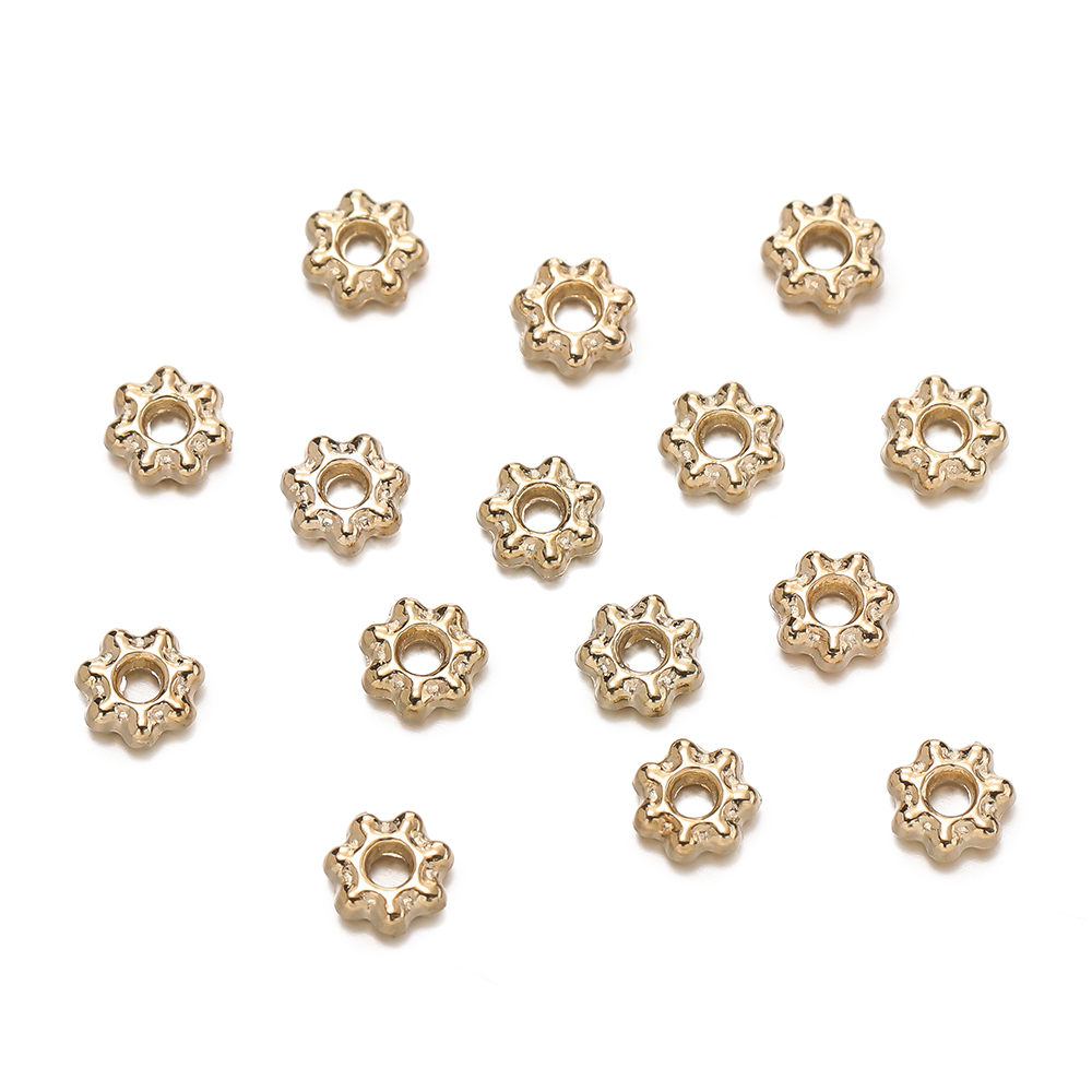 200Pcs 4/6mm Alloy Snowflake B - Flower Supplies บทวิจารณ์และราคา