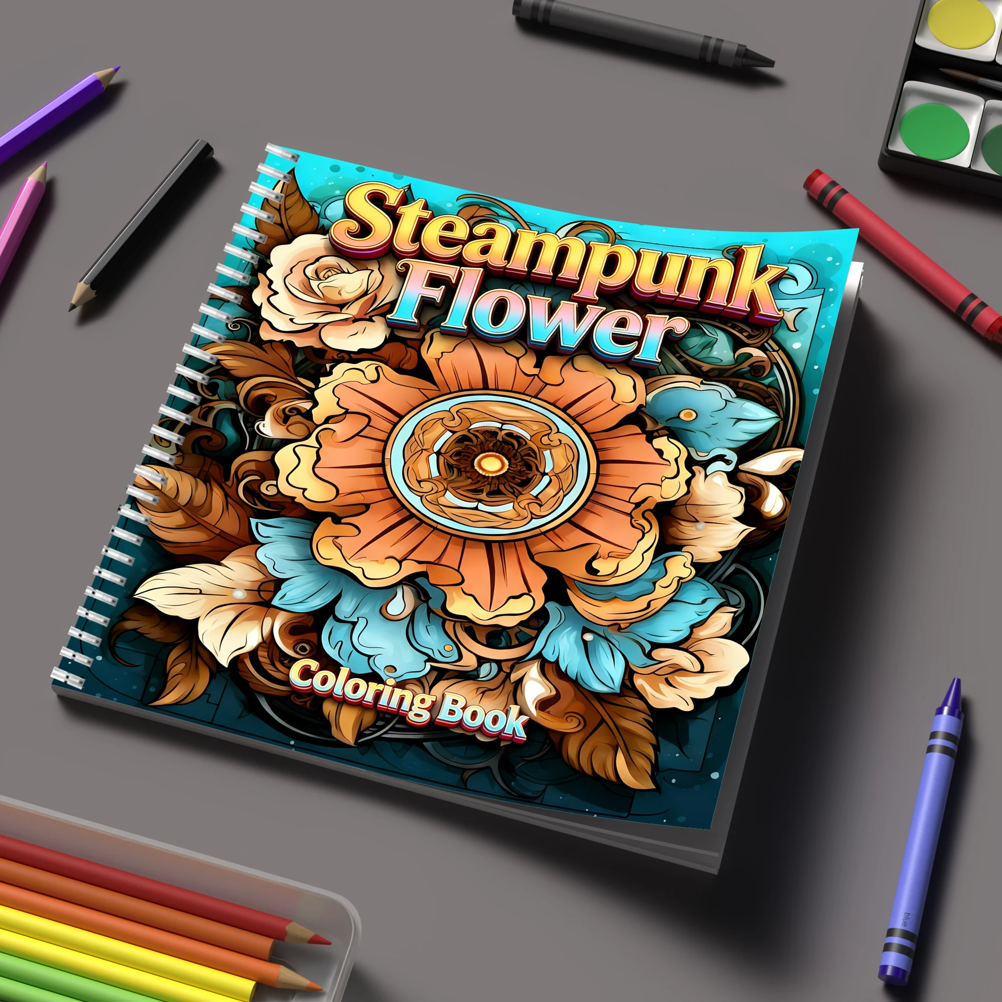 Coloring Book Steampunk Flower - Flower Supplies บทวิจารณ์และราคา