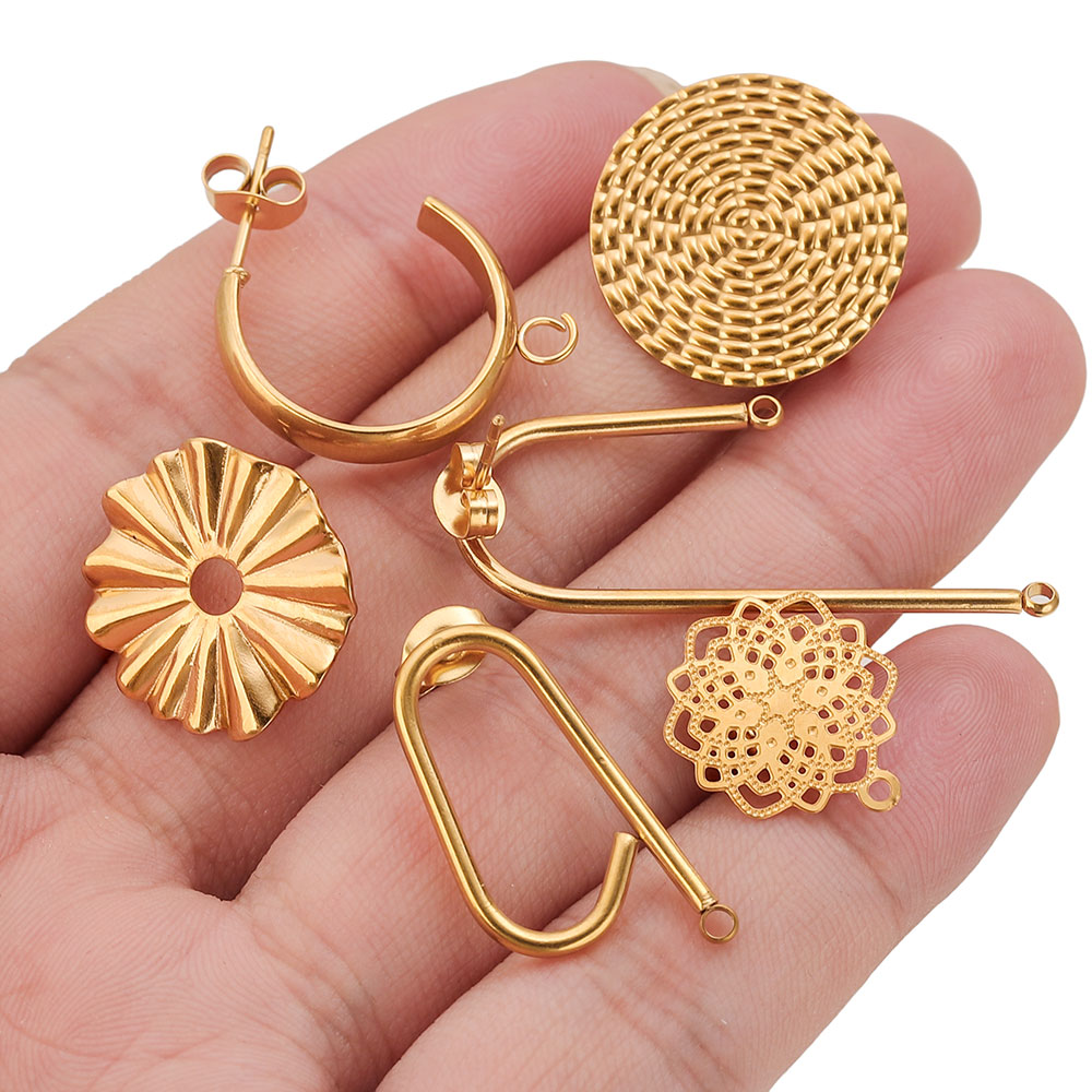 10pcs Stainless Steel Earrings - Flower Supplies บทวิจารณ์และราคา