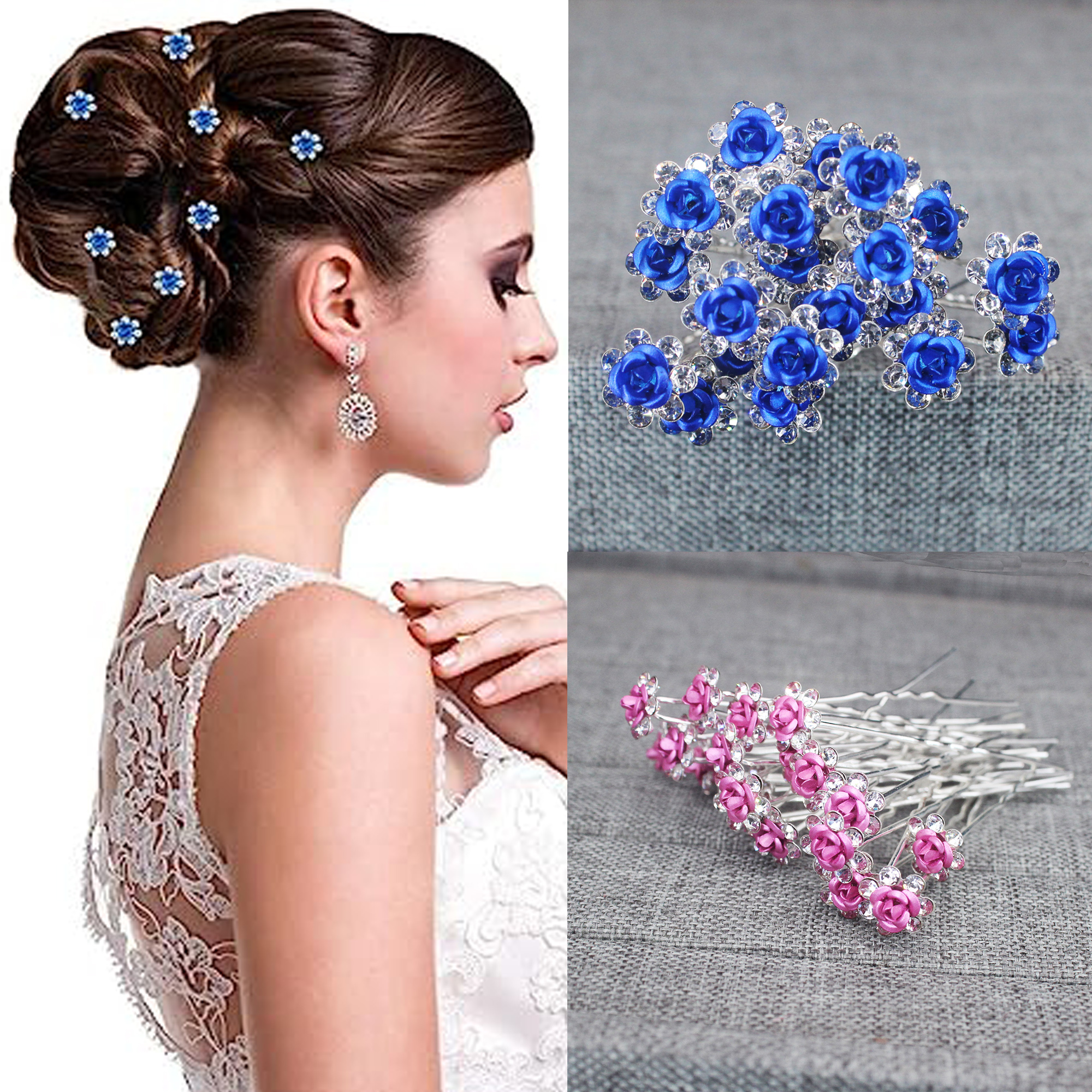 20PCS Rose Flower Rhinestone H - Flower Supplies บทวิจารณ์และราคา